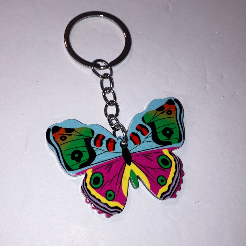 Colorful Butterfly Keychain NWOT‎ 2”